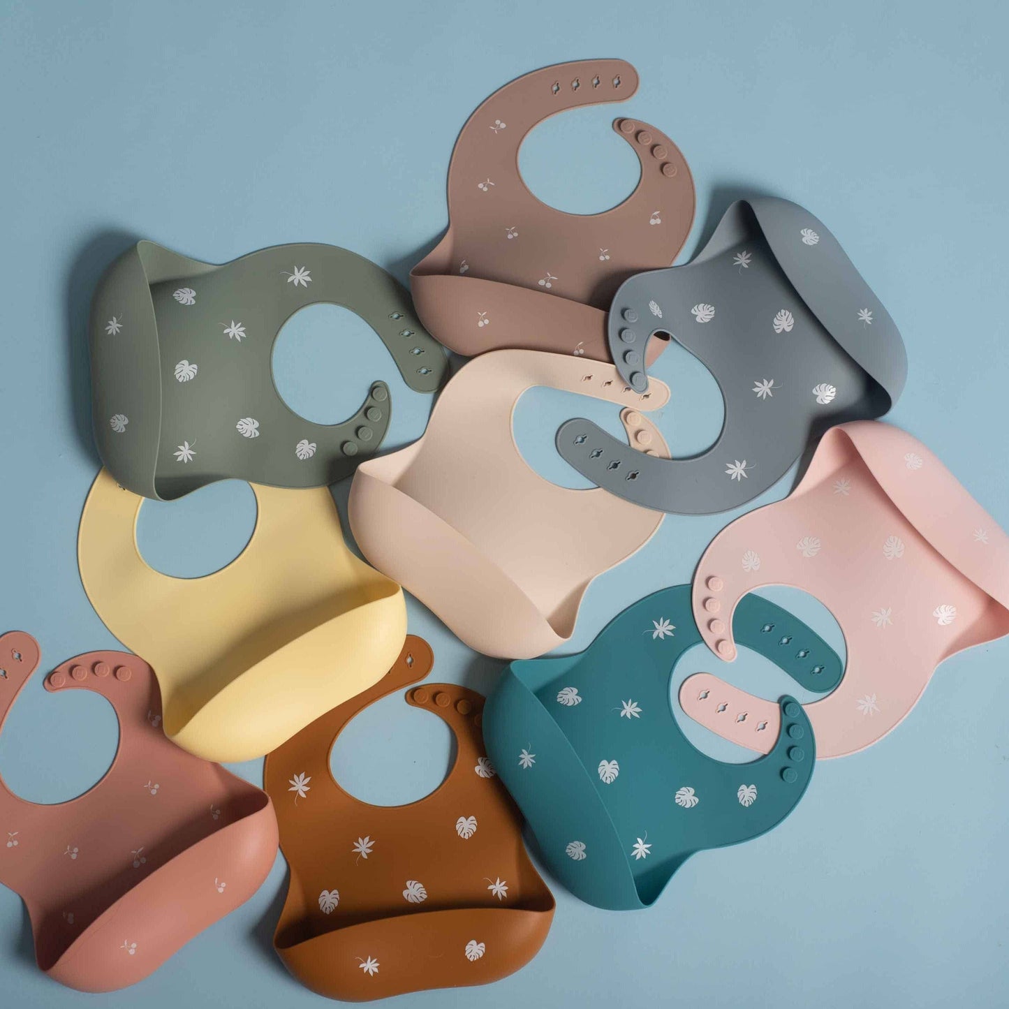 Bavoir en silicone Shayan - Cerise (Taupe)