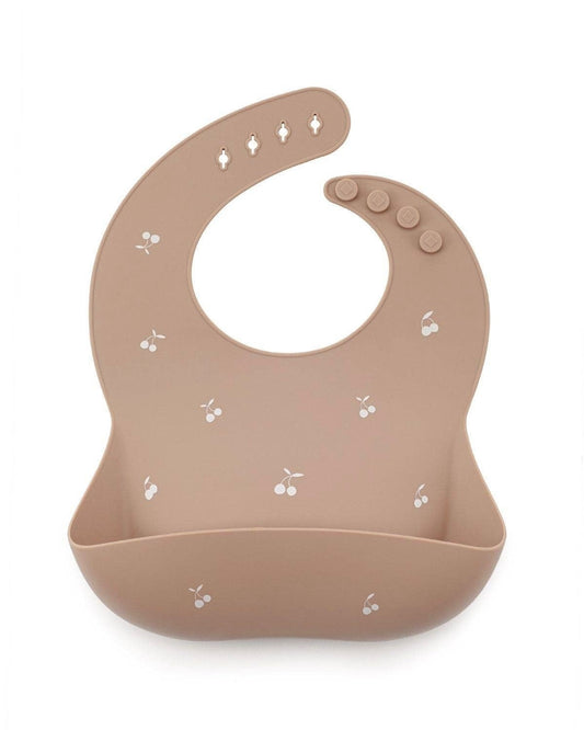 Bavoir en silicone Shayan - Cerise (Taupe)