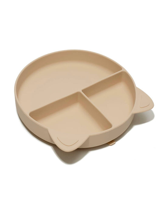 Assiette en silicone avec compartiments (crème)